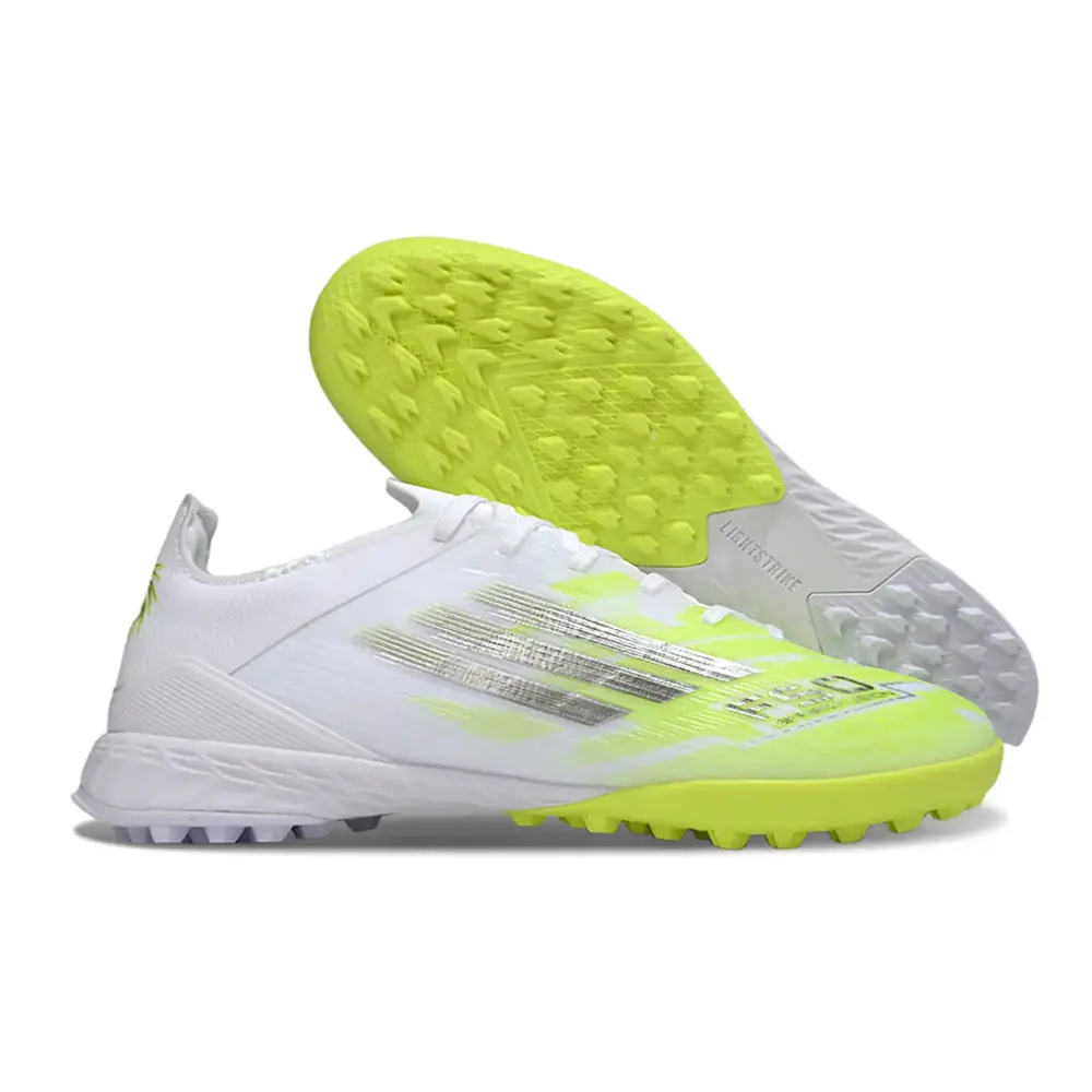 Chuteira Society Adidas F50 TF Branco e Verde | Farda de Boleiro