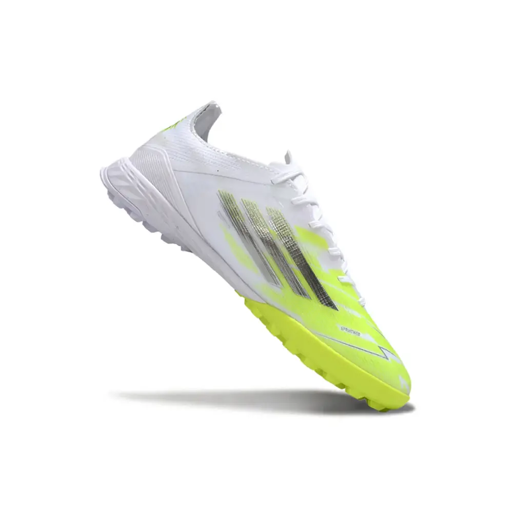 Chuteira Society Adidas F50 TF Branco e Verde | Farda de Boleiro