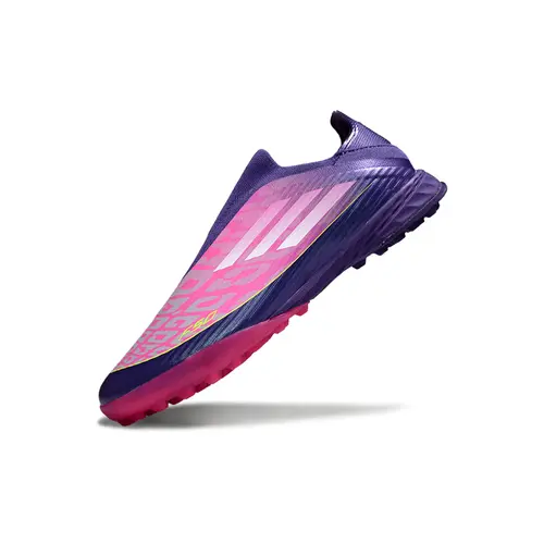 Chuteira Society Adidas F50+ TF Roxo e Rosa "Yamal"