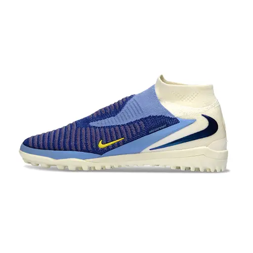 Chuteira Society Nike Phantom GX 6 DF Elite TF Branco e Azul ''Fear Nothing''