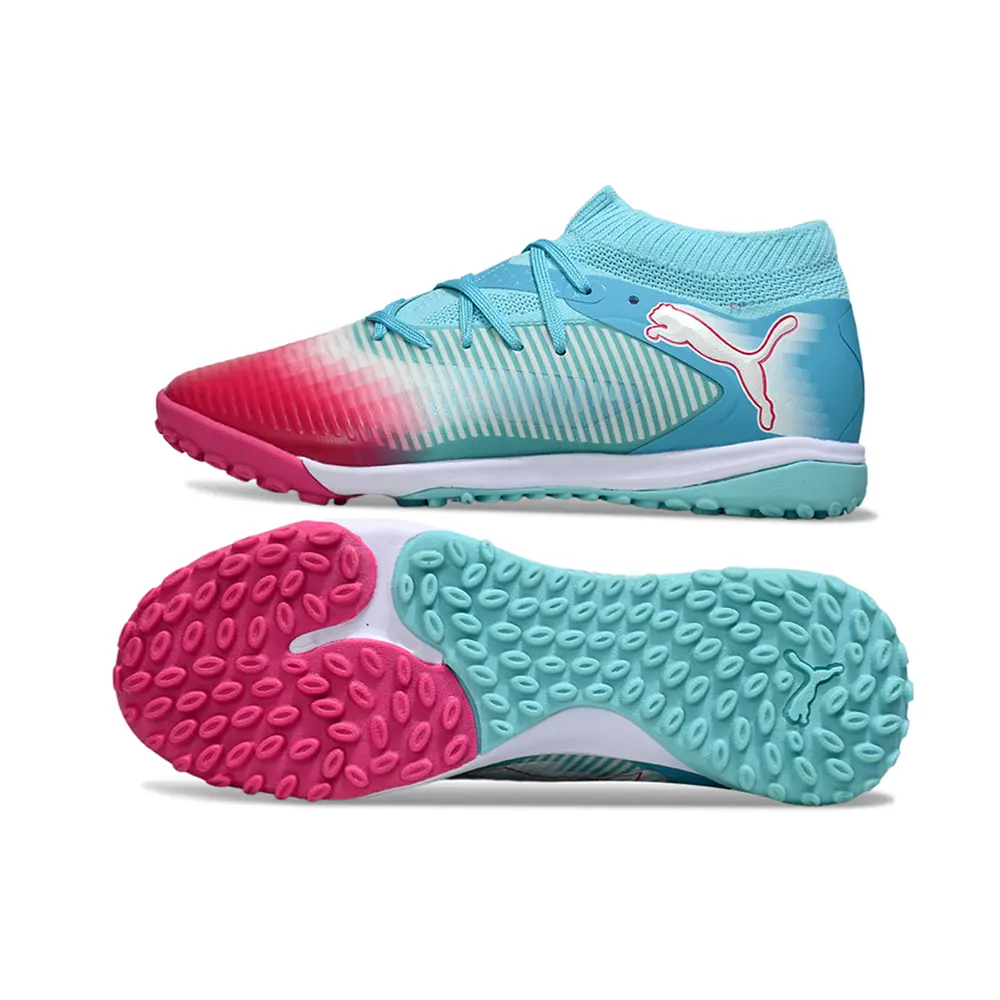 Chuteira Society Puma Future 8 TF Azul e Vermelho