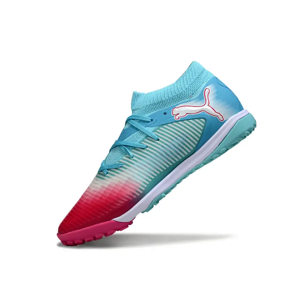 Chuteira Society Puma Future 8 TF Azul e Vermelho