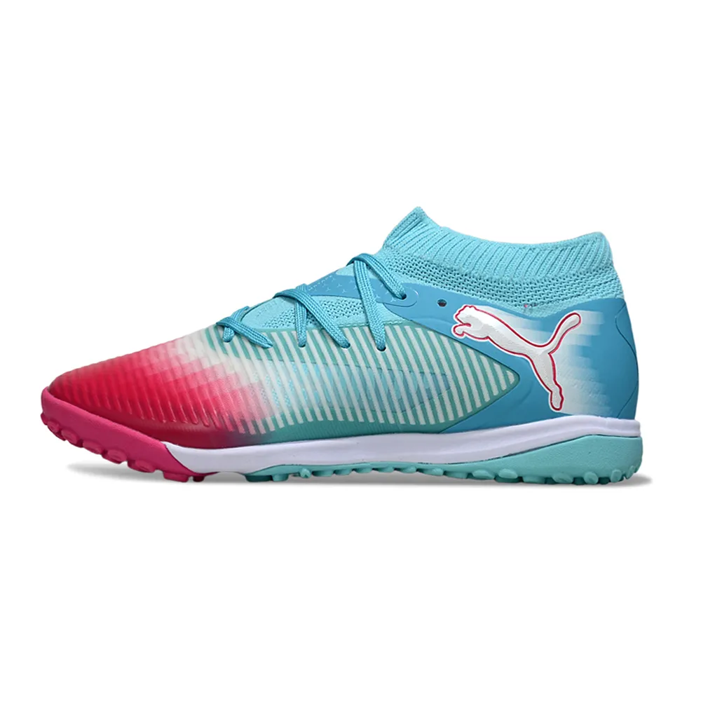 Chuteira Society Puma Future 8 TF Azul e Vermelho