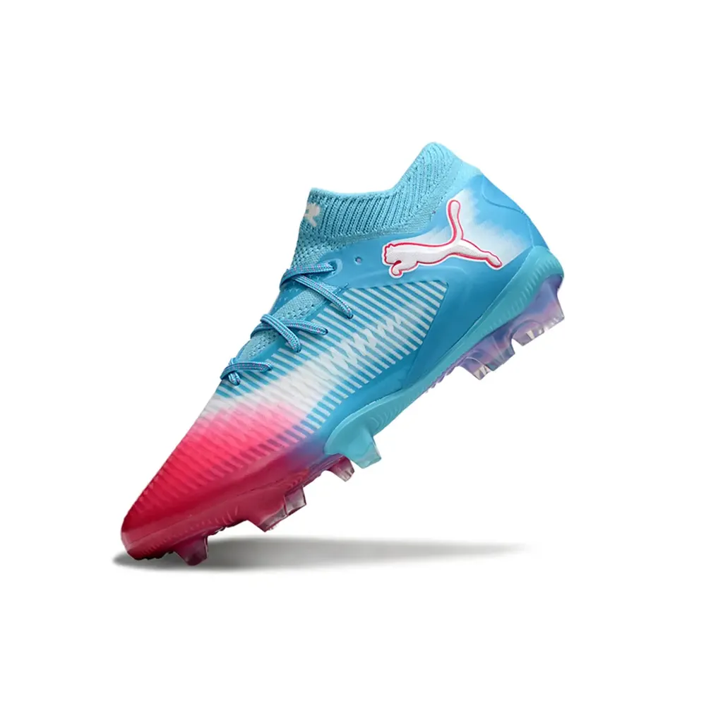 Chuteira Campo Puma Future 8 FG Azul e Vermelho