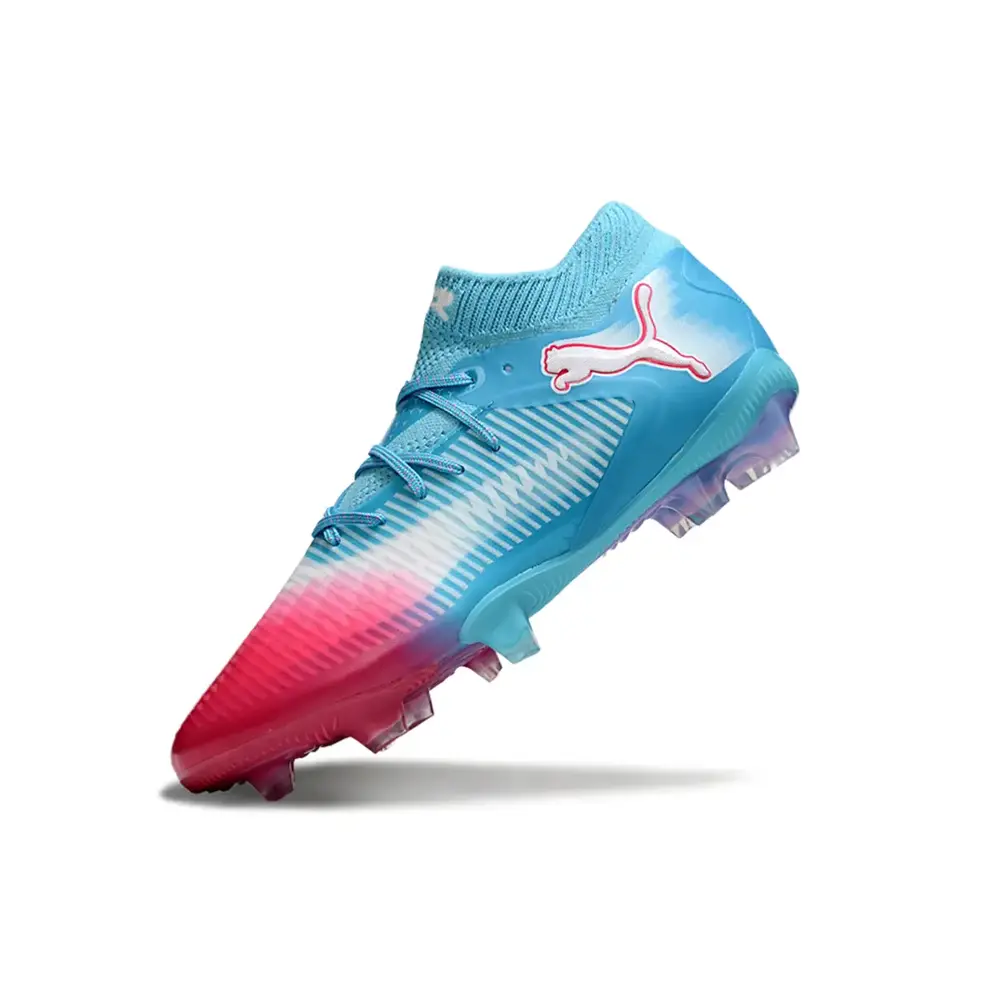Chuteira Campo Puma Future 8 FG Azul e Vermelho