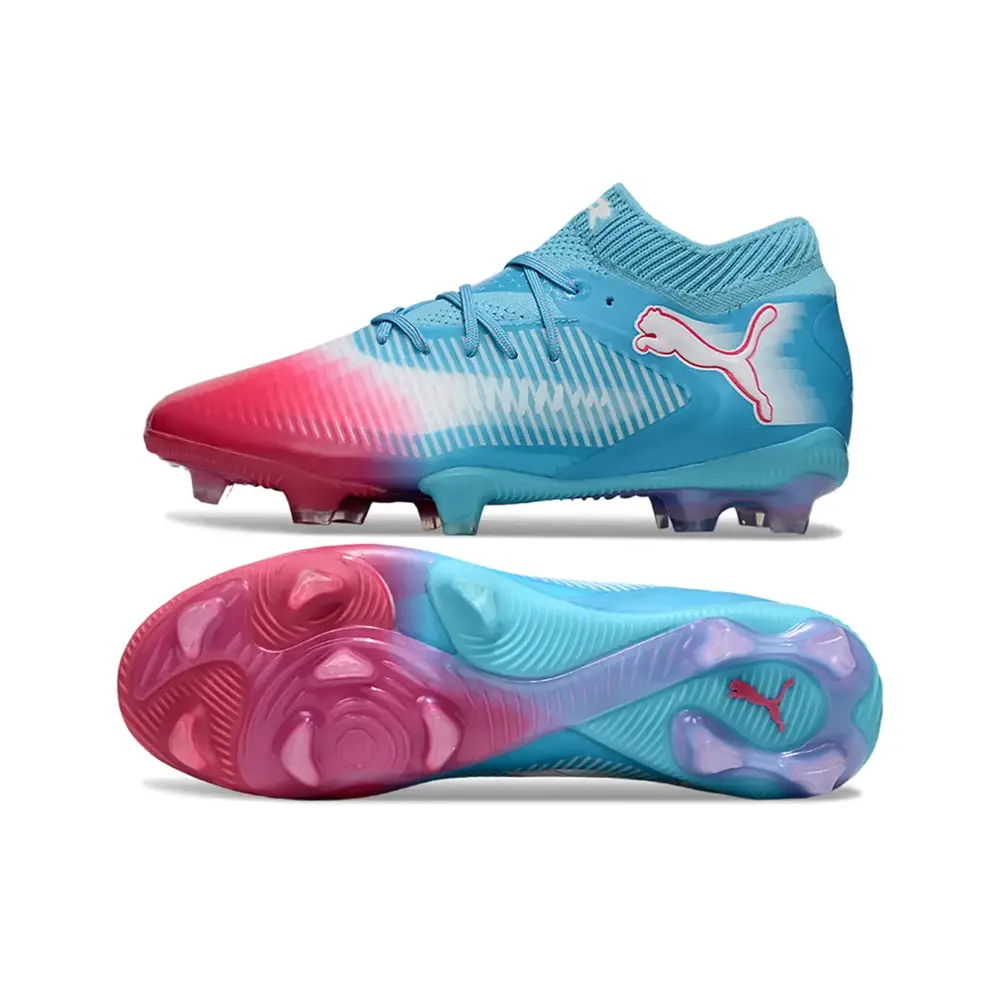 Chuteira Campo Puma Future 8 FG Azul e Vermelho