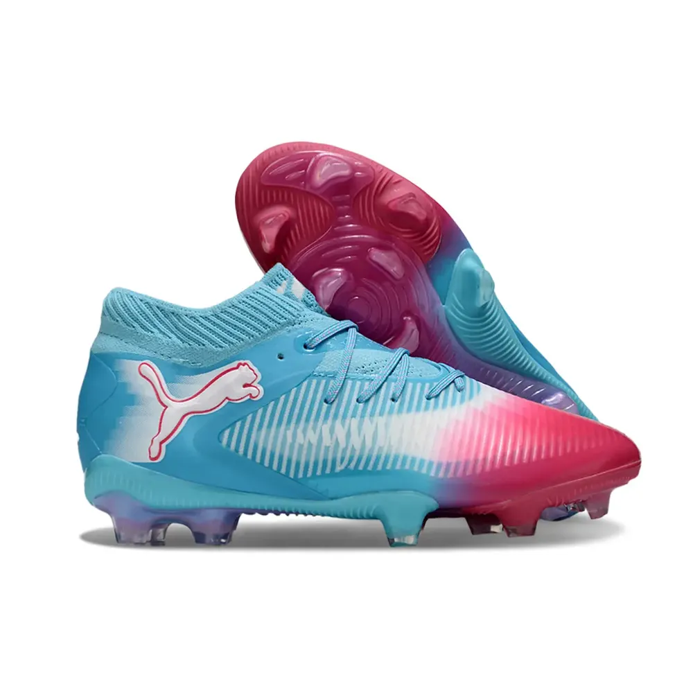 Chuteira Campo Puma Future 8 FG Azul e Vermelho