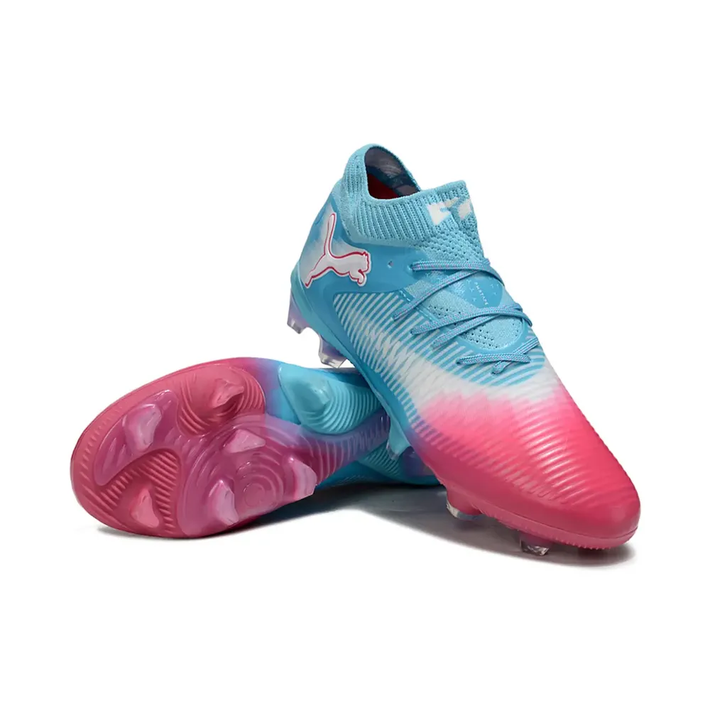 Chuteira Campo Puma Future 8 FG Azul e Vermelho