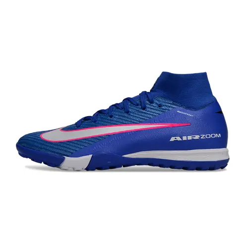 Chuteira Society Nike Air Zoom Mercurial Superfly 10 Elite TF Azul, Branco e Rosa
