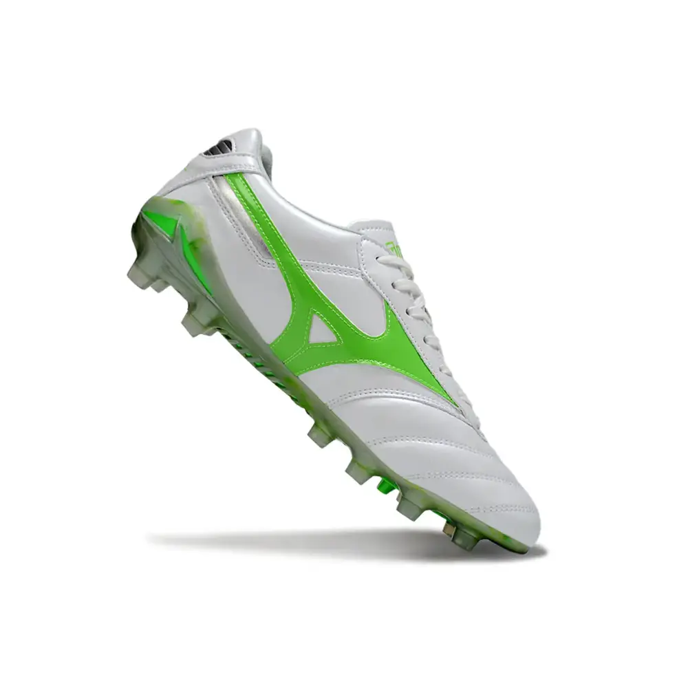 Chuteira Campo Mizuno Morelia DNA FG | Branca e Verde Frontier Pack