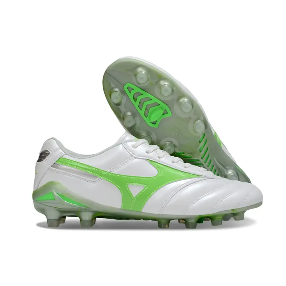 Chuteira Campo Mizuno Morelia DNA FG | Branca e Verde Frontier Pack