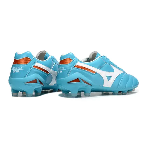 Chuteira Campo Mizuno Morelia DNA FG Azul e Branco "Azure Blue"
