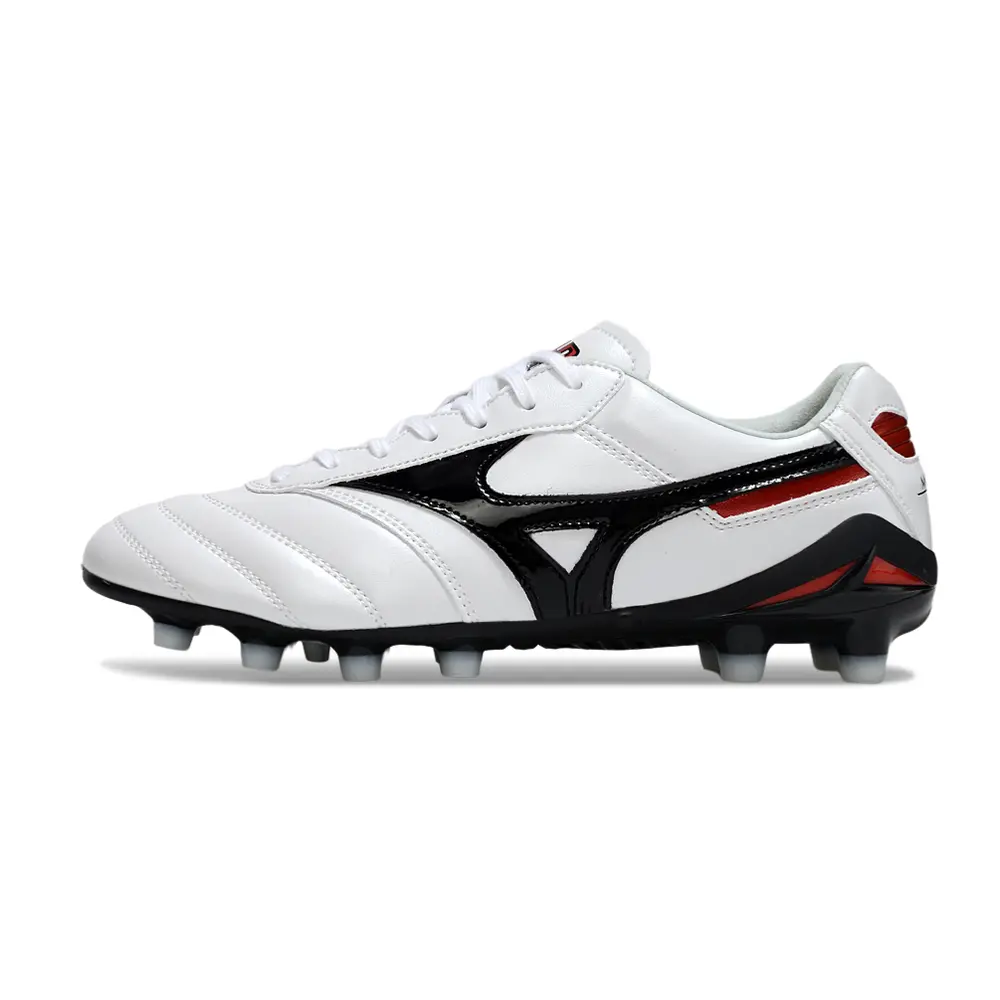 Chuteira Campo Mizuno Morelia DNA FG | Branca, Preta e Vermelha