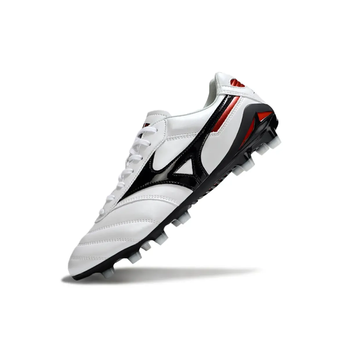 Chuteira Campo Mizuno Morelia DNA FG | Branca, Preta e Vermelha