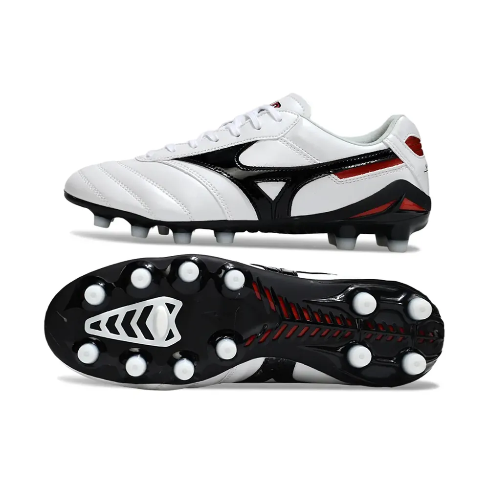 Chuteira Campo Mizuno Morelia DNA FG | Branca, Preta e Vermelha