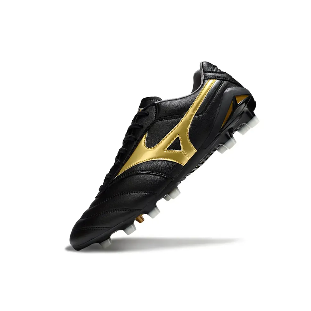 Chuteira Campo Mizuno Morelia DNA FG Preta e Dourada