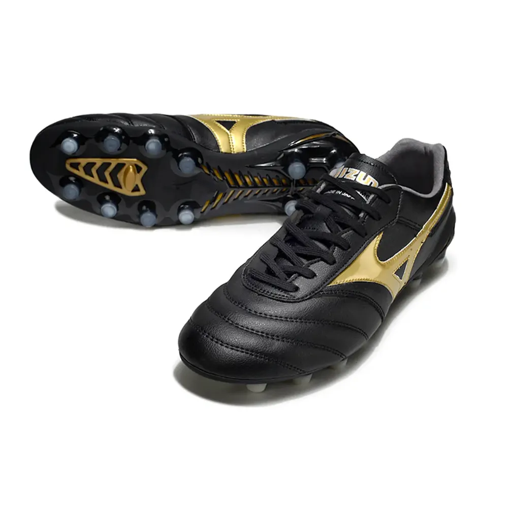 Chuteira Campo Mizuno Morelia DNA FG Preta e Dourada