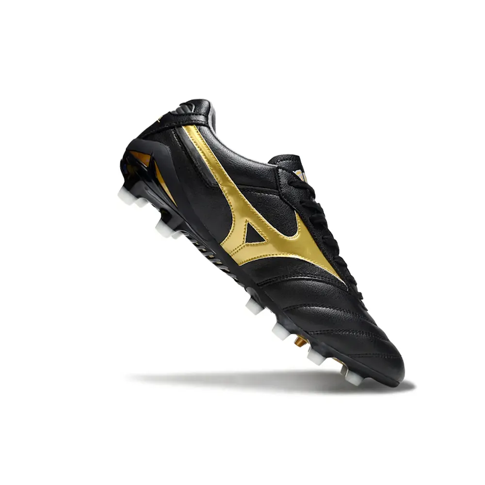 Chuteira Campo Mizuno Morelia DNA FG Preta e Dourada