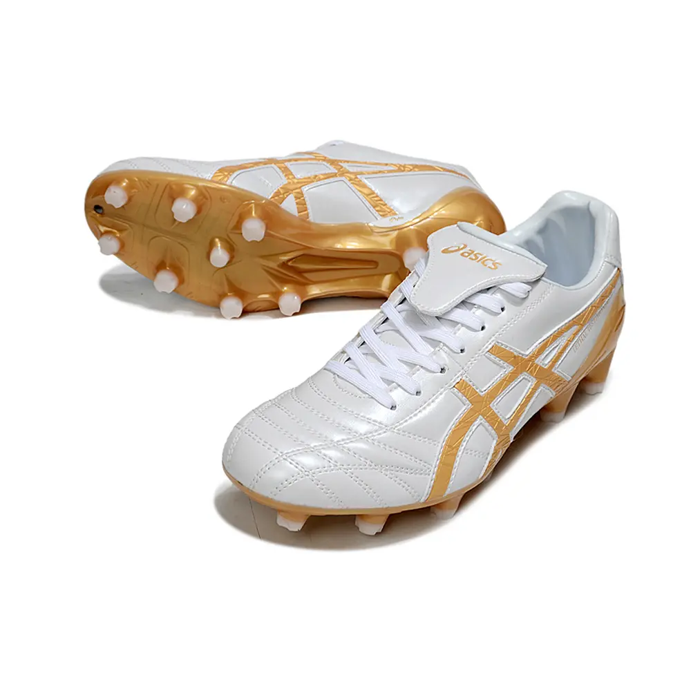 Chuteira Campo Asics Lethal Testimonial 4 FG | Branca e Dourada