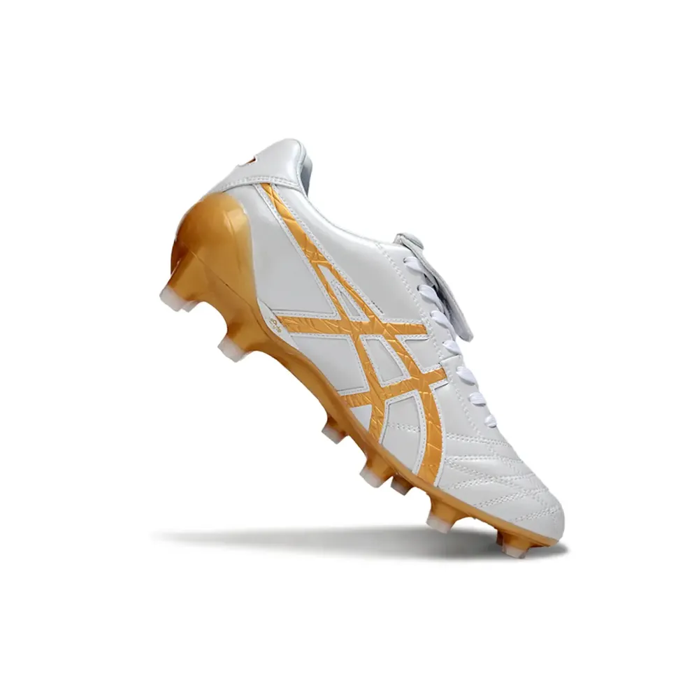 Chuteira Campo Asics Lethal Testimonial 4 FG | Branca e Dourada