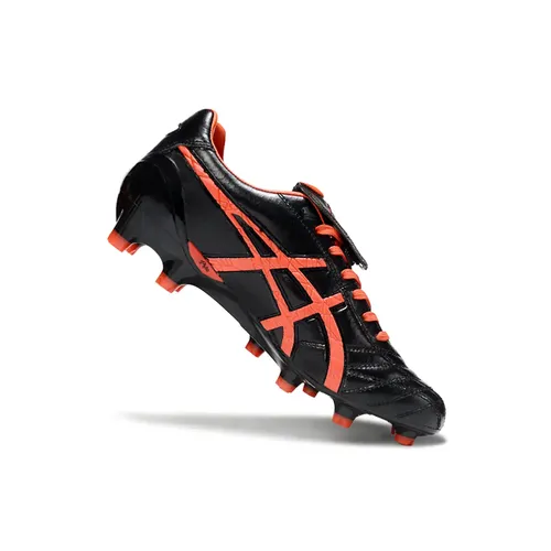 Chuteira Campo Asics Lethal Testimonial 4 FG Preta e Vermelha
