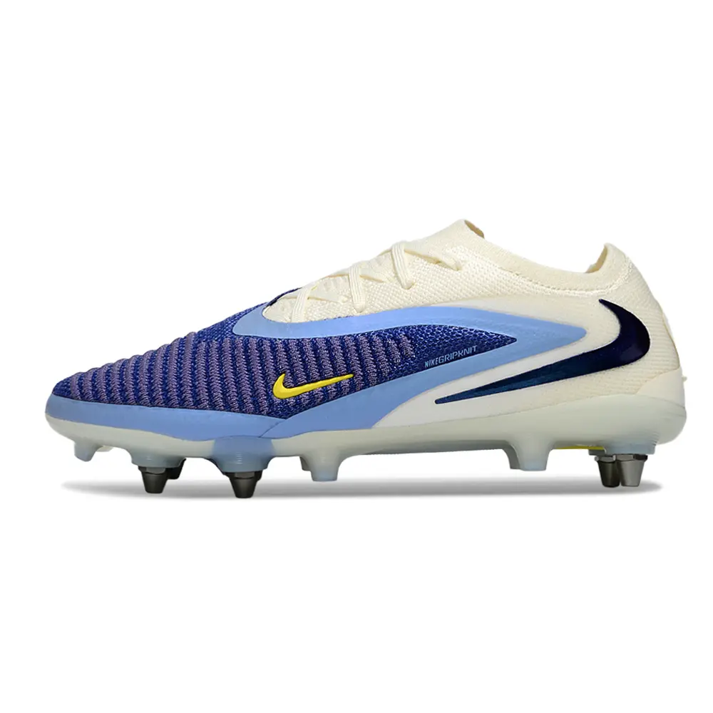 Chuteira Campo Nike Phantom | Elite Trava Mista Branco Azul