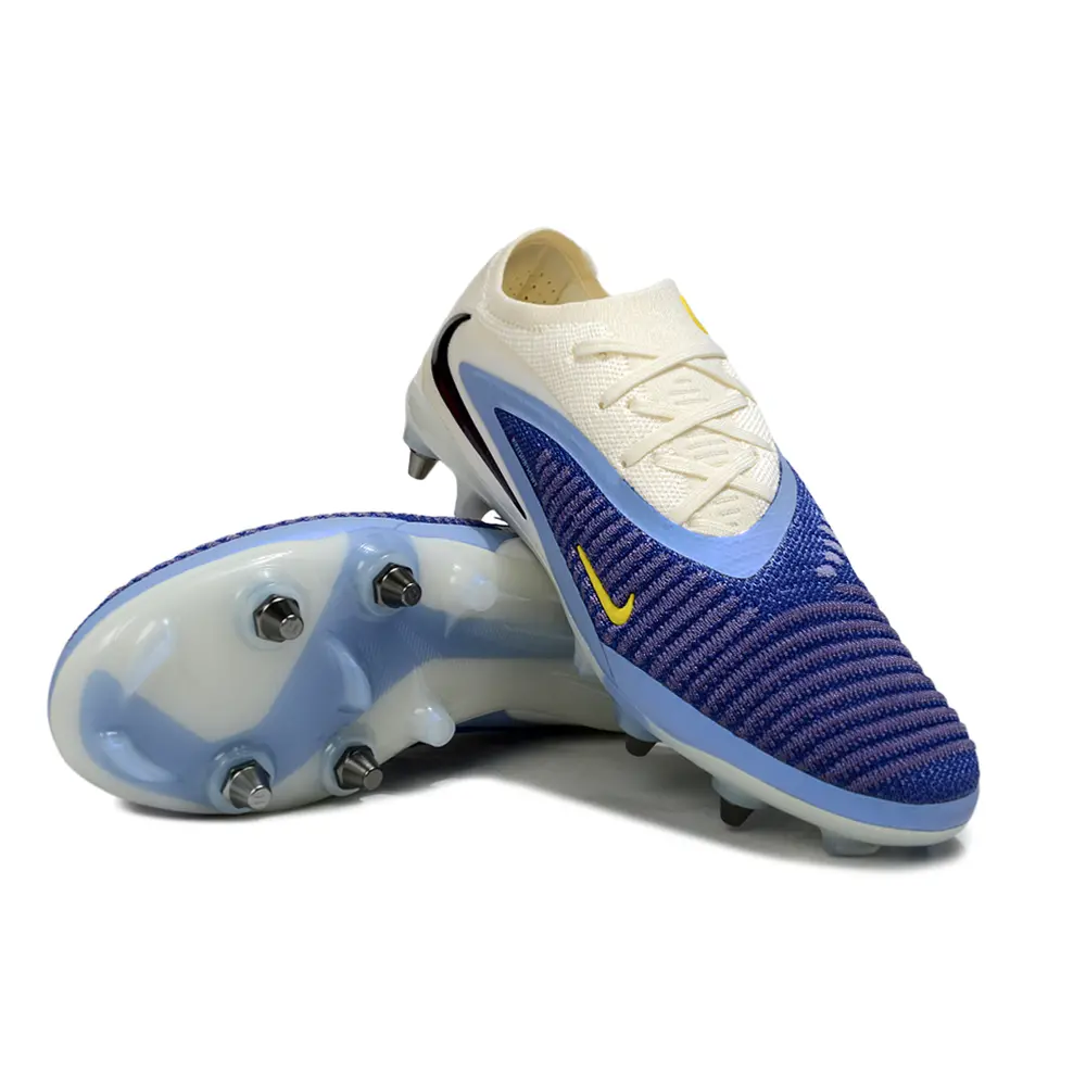 Chuteira Campo Nike Phantom | Elite Trava Mista Branco Azul