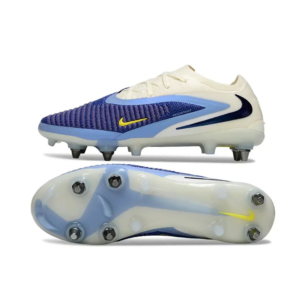 Chuteira Campo Nike Phantom | Elite Trava Mista Branco Azul