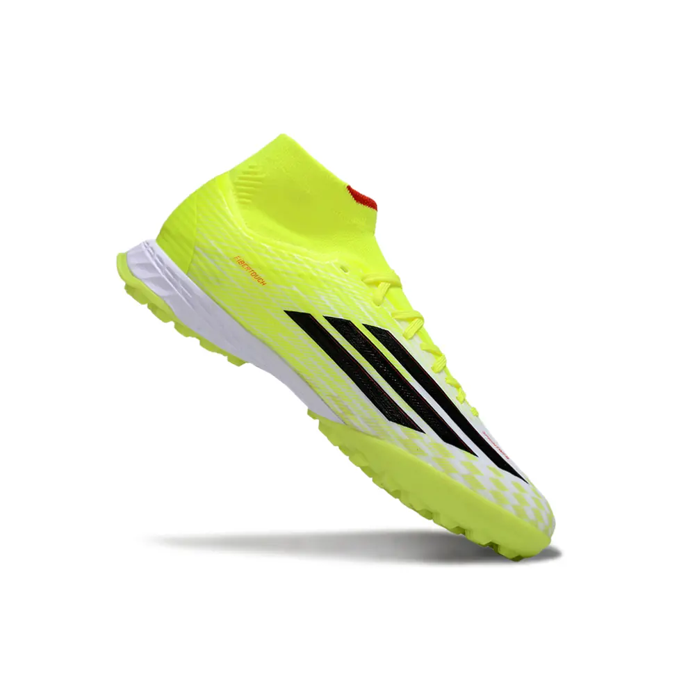 Chuteira Society Adidas F50 Cano Médio Verde e Branco | Leve e rápida