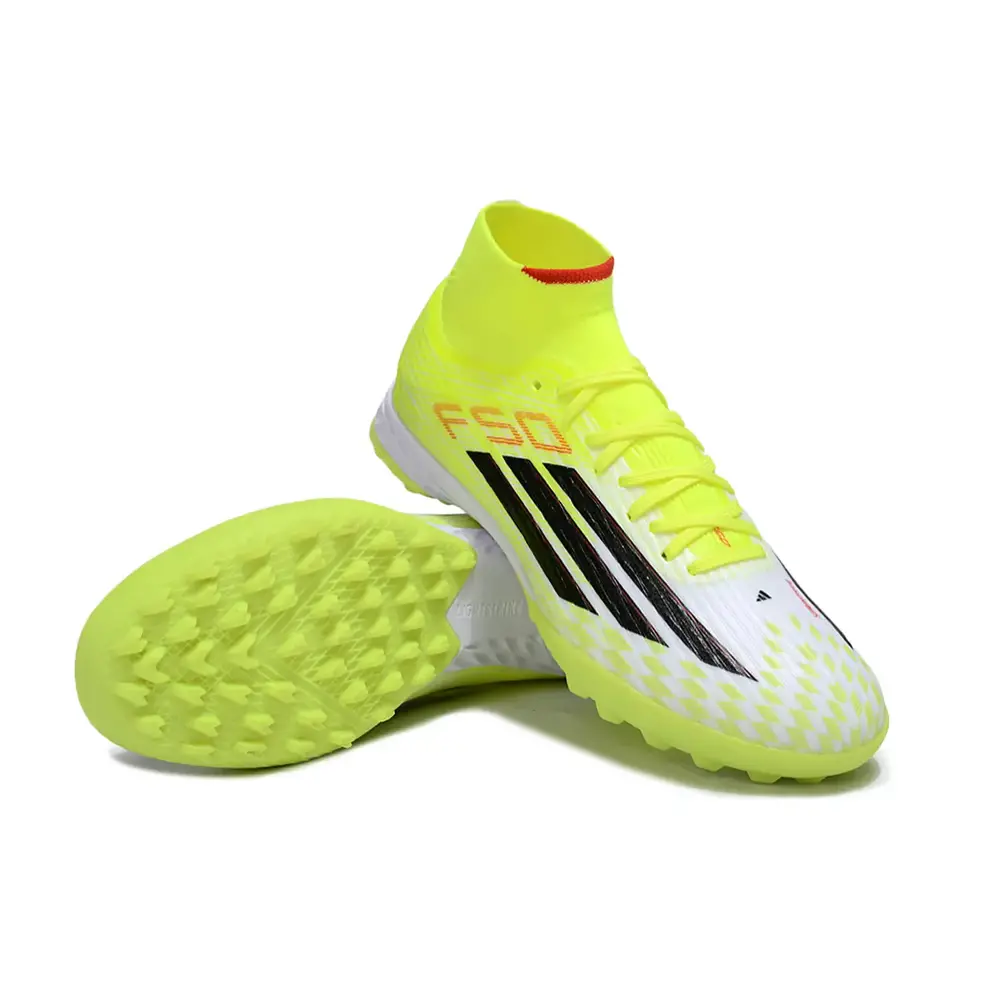 Chuteira Society Adidas F50 Cano Médio Verde e Branco | Leve e rápida