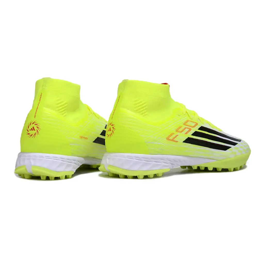Chuteira Society Adidas F50 Cano Médio Verde e Branco | Leve e rápida