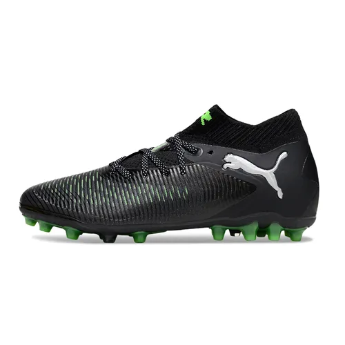 Chuteira Society Puma Future 8 MG Preto e Verde "Eclipse"