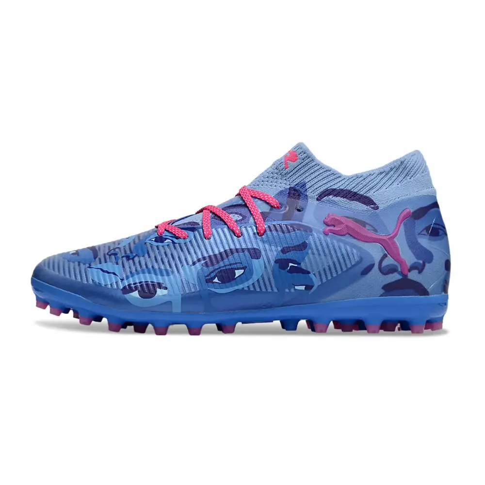 Chuteira Society Puma Future 8 MG Azul e Rosa | KidSuper