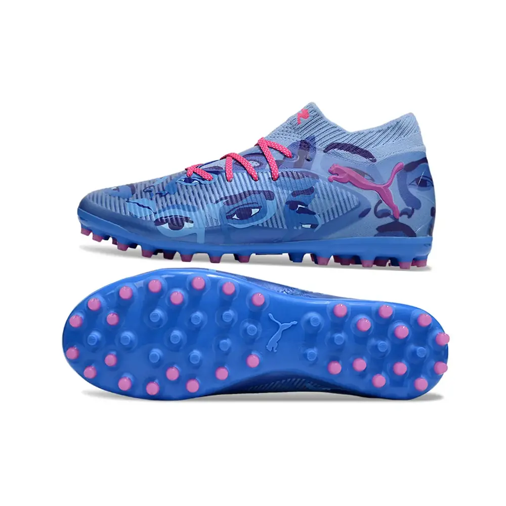 Chuteira Society Puma Future 8 MG Azul e Rosa | KidSuper