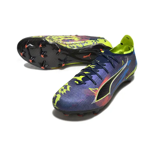 Chuteira Campo Puma Ultra 6 Ultimate FG Azul e Verde "Dare To"