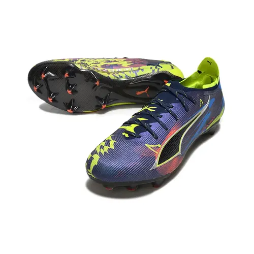 Chuteira Campo Puma Ultra 6 Ultimate FG Azul e Verde "Dare To"