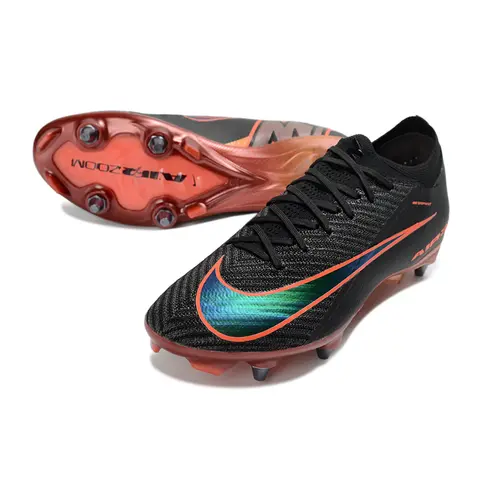 Chuteira Campo Nike Air Zoom Mercurial Vapor 16 Elite Trava Mista Preto e Laranja 