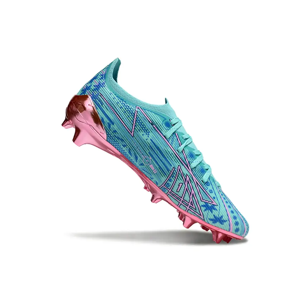 Chuteira Campo Puma Ultra 6 FG Miami Edition | Azul e Rosa