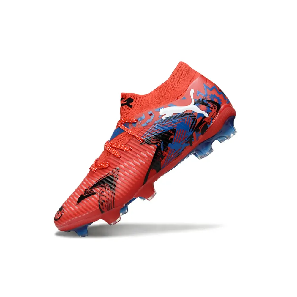 Chuteira Campo Puma Future 8 FG Vermelha e Azul | Agilidade e Controle