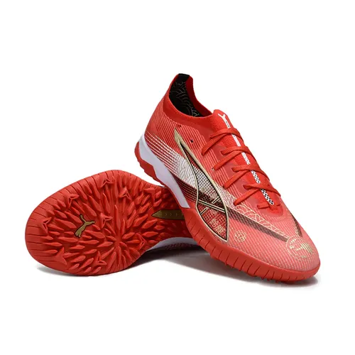 Chuteira Society Puma Ultra 6 Ultimate TF Vermelha e Branca