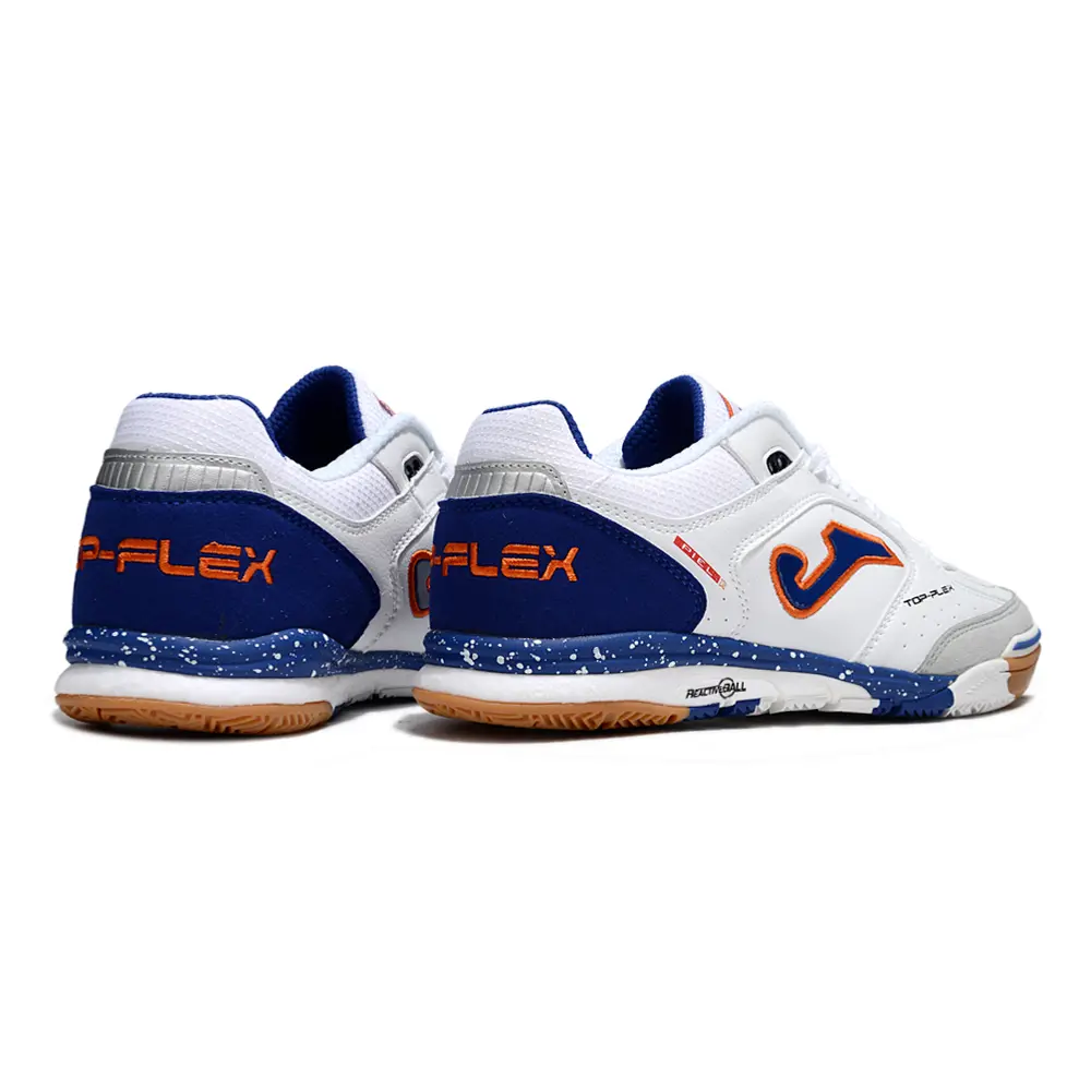 Chuteira Futsal Joma Top Flex Rebound IC Branca e Azul