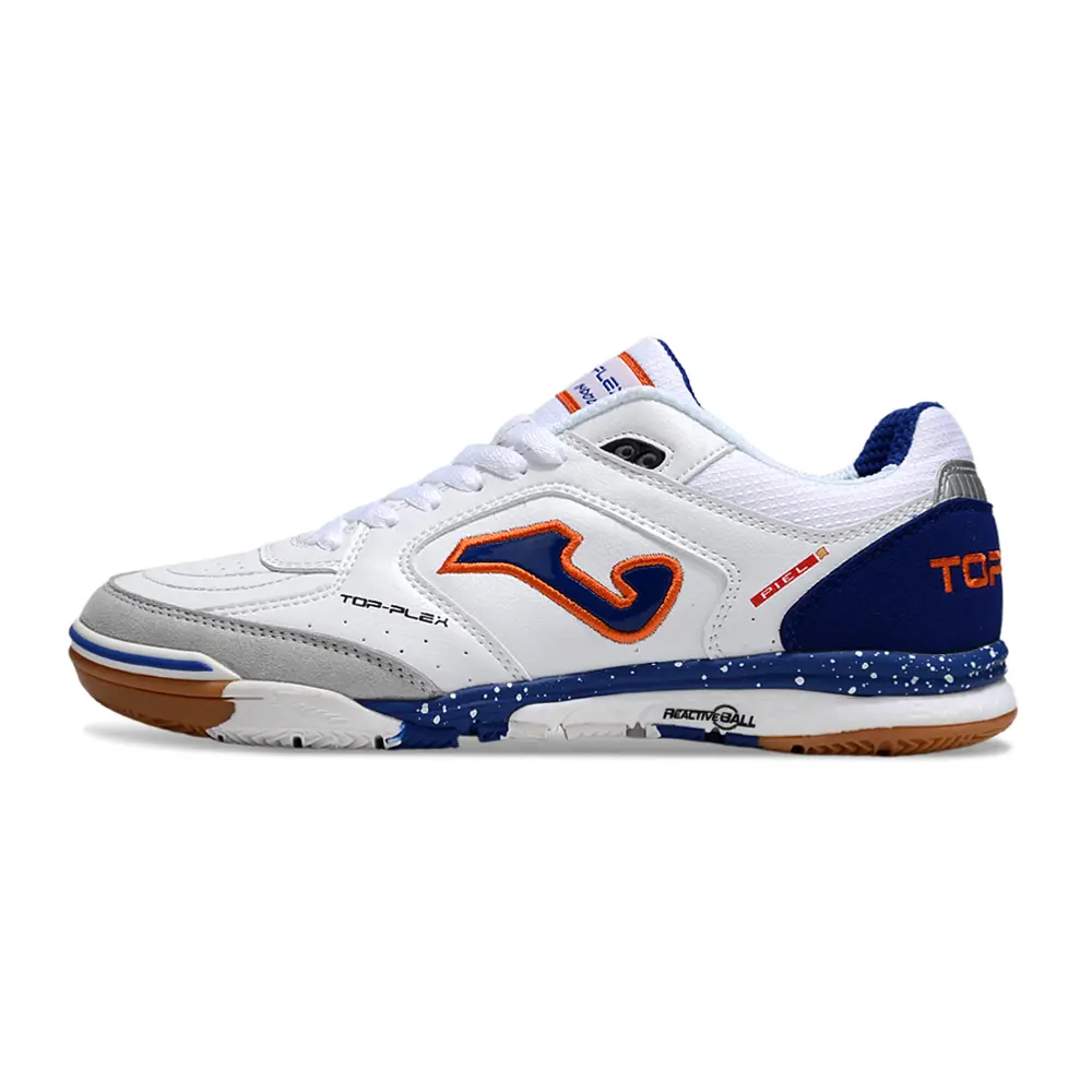 Chuteira Futsal Joma Top Flex Rebound IC Branca e Azul