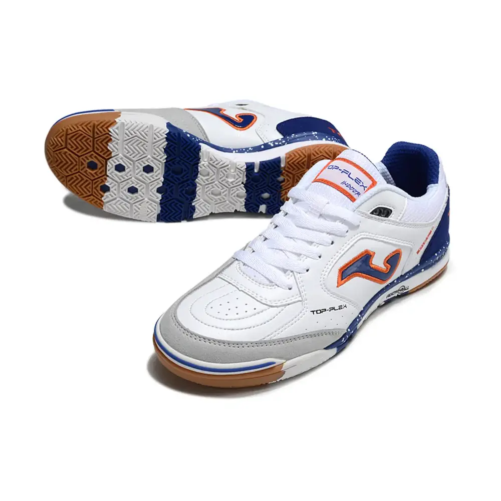 Chuteira Futsal Joma Top Flex Rebound IC Branca e Azul