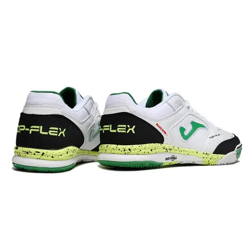 Chuteira Futsal Joma Top Flex Rebound IC Branca, Preta e Verde