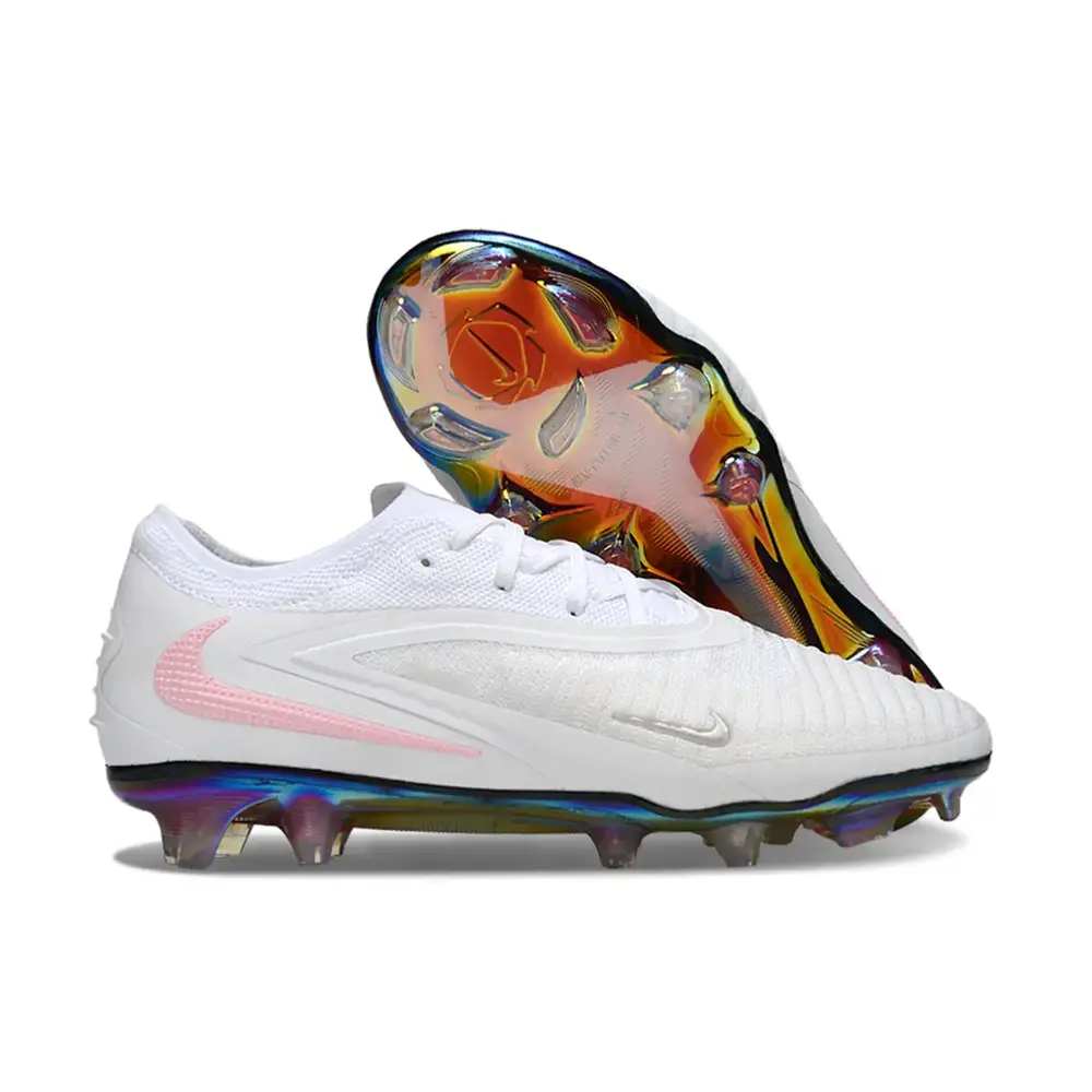 Chuteira Campo Nike Phantom GX 6 Elite FG Branco e Rosa Controle