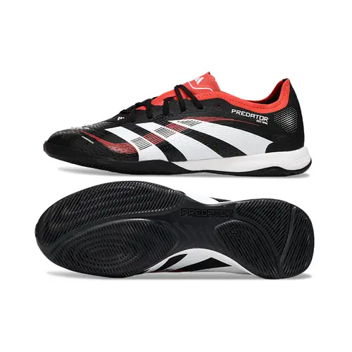 Chuteira Futsal Adidas Predator 24 Elite IC Preta, Vermelha e Branca "Predator Moments"