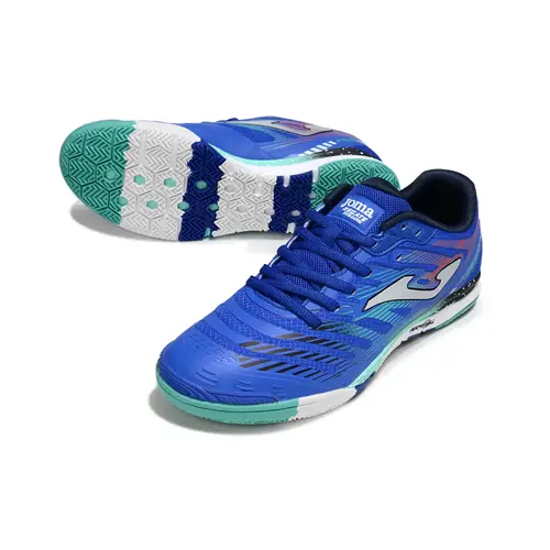 Chuteira Futsal Joma Regate Rebound IC Azul, Verde e Branca