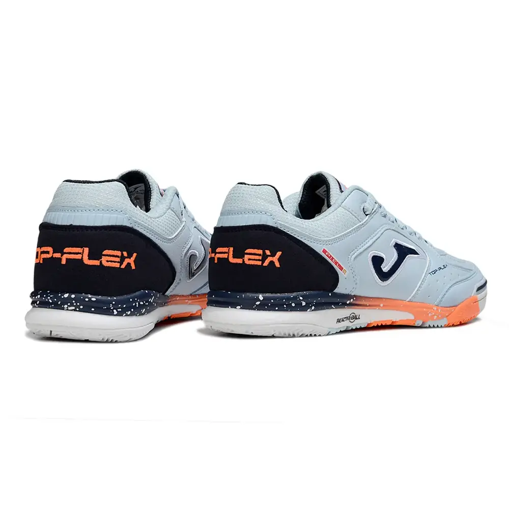 Chuteira Futsal Joma Top Flex Rebound IC Azul Claro e Laranja
