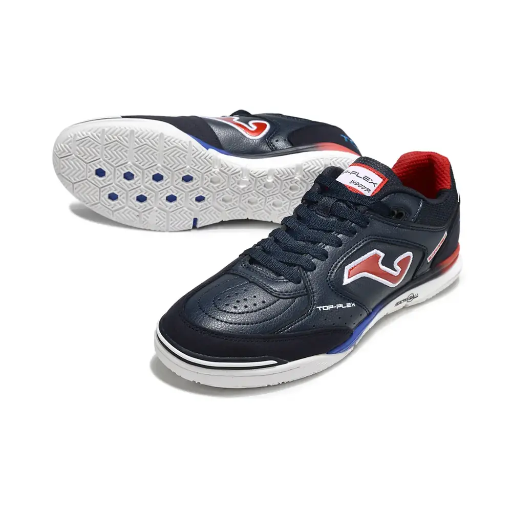 Chuteira Futsal Joma Top Flex Rebound IC Azul Marinho e Vermelho