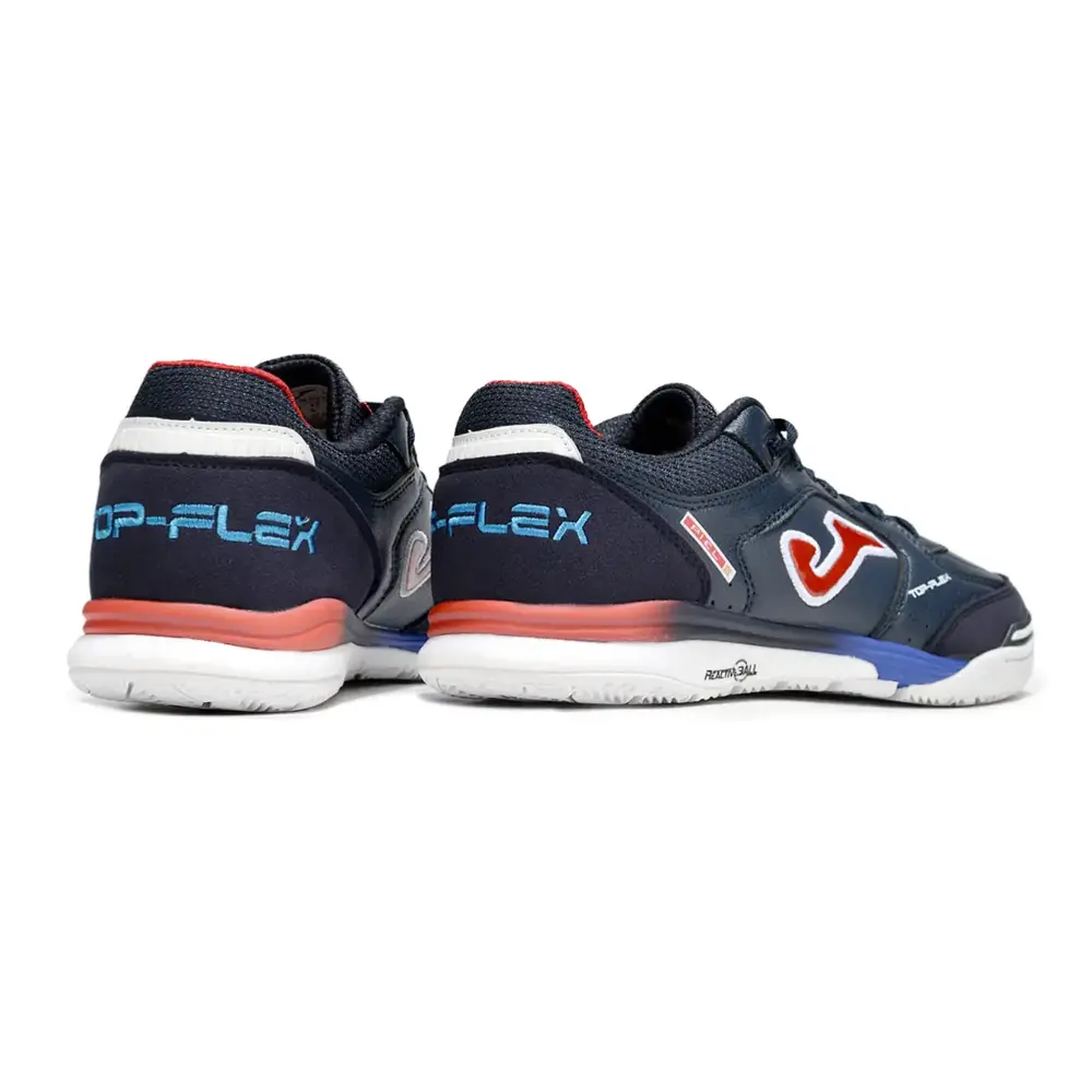 Chuteira Futsal Joma Top Flex Rebound IC Azul Marinho e Vermelho